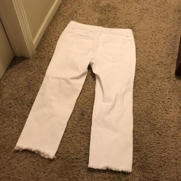 Michael Kors white jeans frayed hem size 6 - Picture 5 of 5